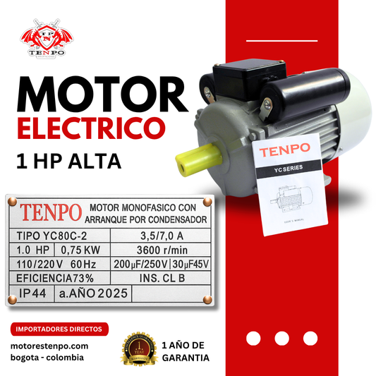 motor eléctrico 1 HP alta Tenpo