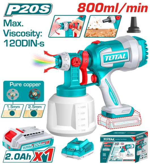 Pistola Para Pintar Inalambrica 20v Total